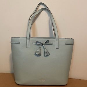 Kate Spade Mint Green Hayes Medium Top Zip Tote Pebble Leather New with Tags NWT